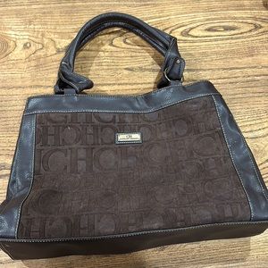 CH LEATHER SUEDE TOTE BAG XL